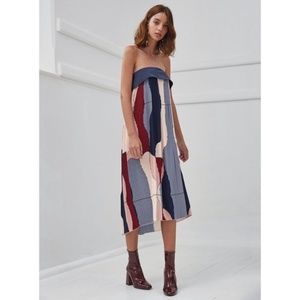 C/Meo Collective Pleated Strapless Swing Dress